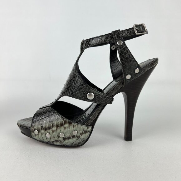 Ash Womens Gray Snake Gladiator Platform Sandals Strappy Heels size EU 40 US 10 - Picture 7 of 16